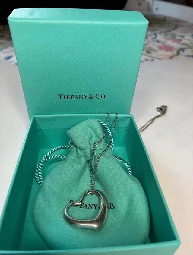 Tiffany & Co. Elsa Peretti Open Heart Necklace in Silver in gray|silver from Grailed