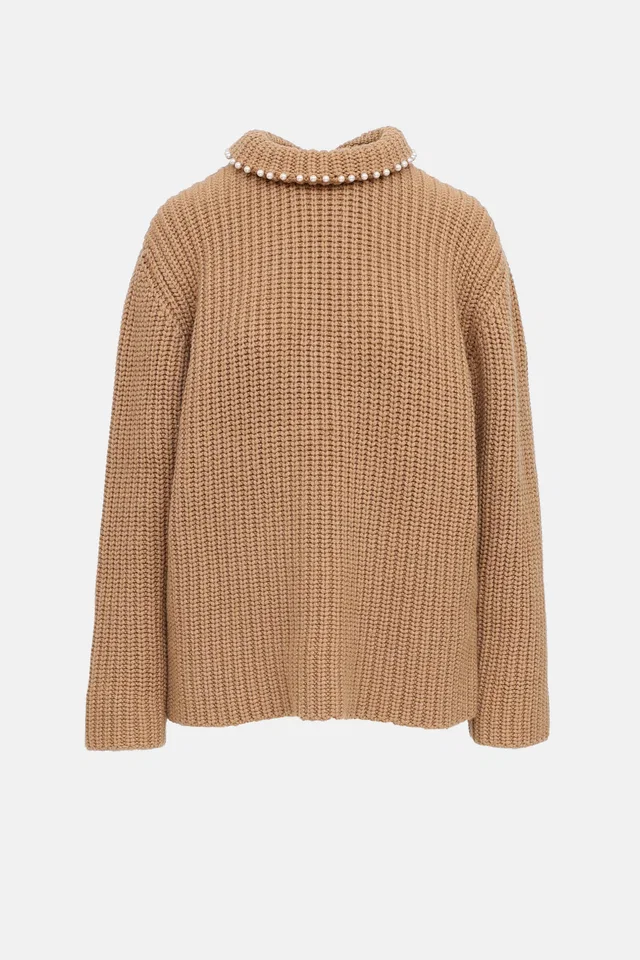 Loewe FW 2019 Pearl Trim Sweater in Cashmere from VSP Consignment