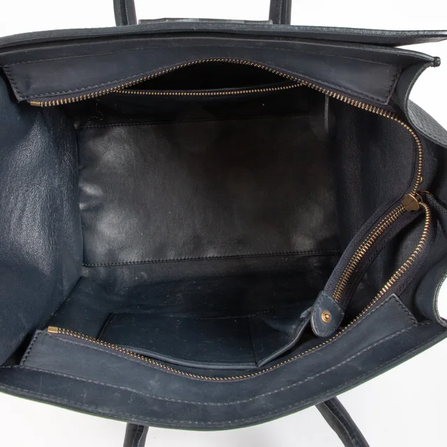 Celine Blue Leather Luggage Mini Tote Bag in Blue Leather from Labellov, photo 6 of 8