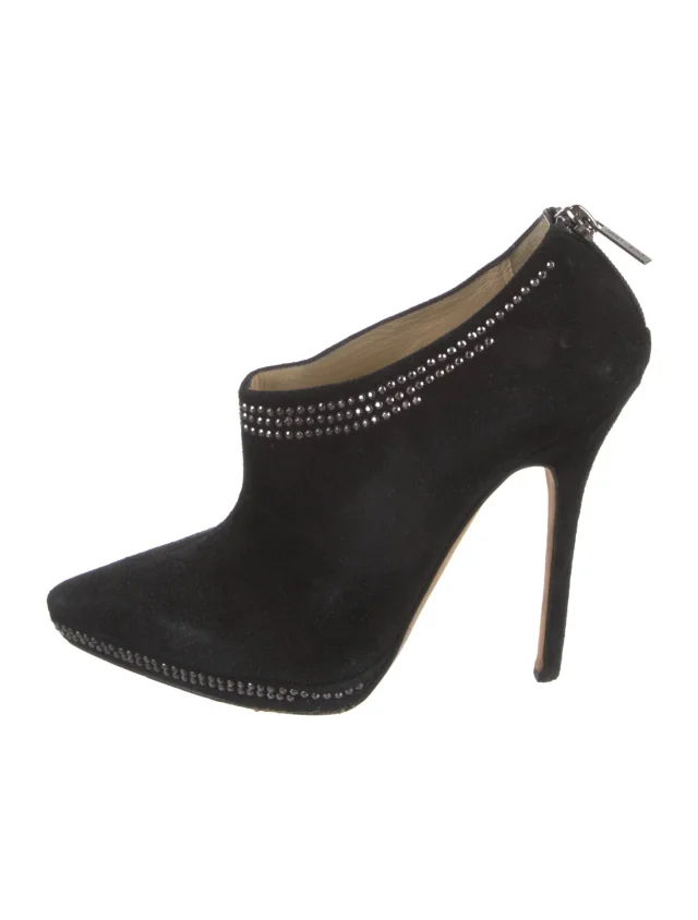 Jimmy Choo Suede Crystal Embellishments Pumps in black Suede from The RealReal