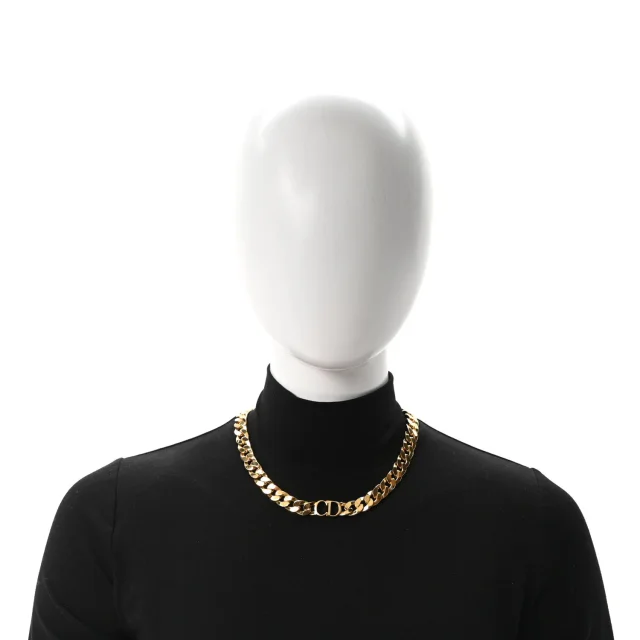 Dior Metal CD Choker Necklace Gold in Gold from FASHIONPHILE, photo 2 of 5