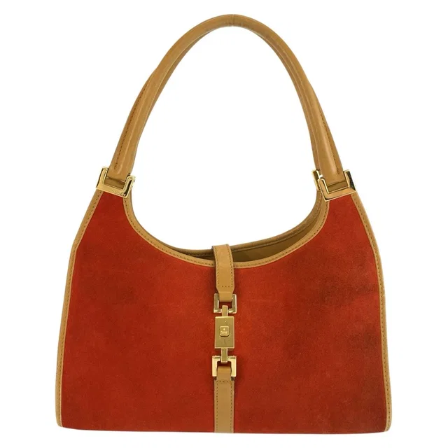 Gucci Jackie Orange Gold Suede Leather Tote Bag in Orange Suede from The Reluxe