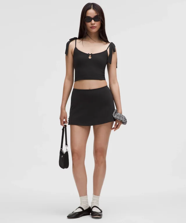 lululemon Nulu Bow-Detail Mini Skirt *Balletcore Set in Black, photo 2 of 5 from lululemon