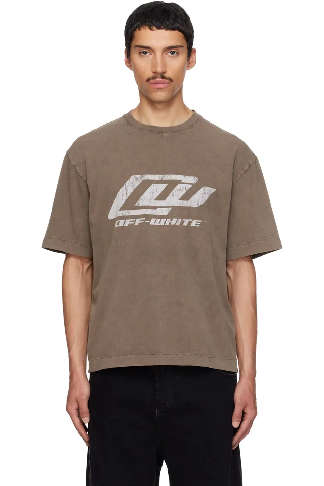 Brown 'OW' Racing Skate T-shirt, image 1 of 1 from SSENSE