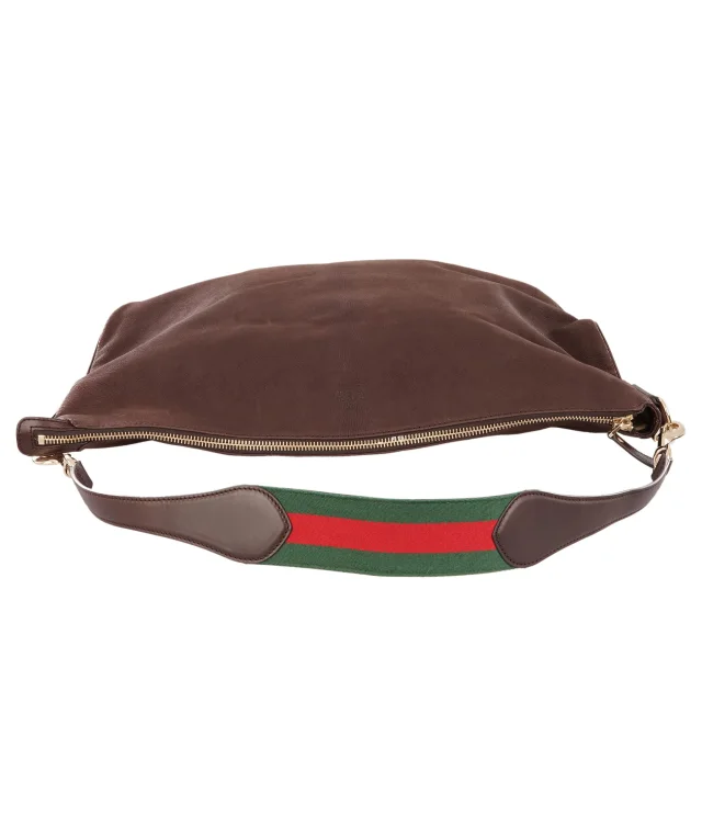 Gucci Large Brown Suede Attache Shoulder Bag in Brown Suede from Luxury Promise, photo 6 of 13