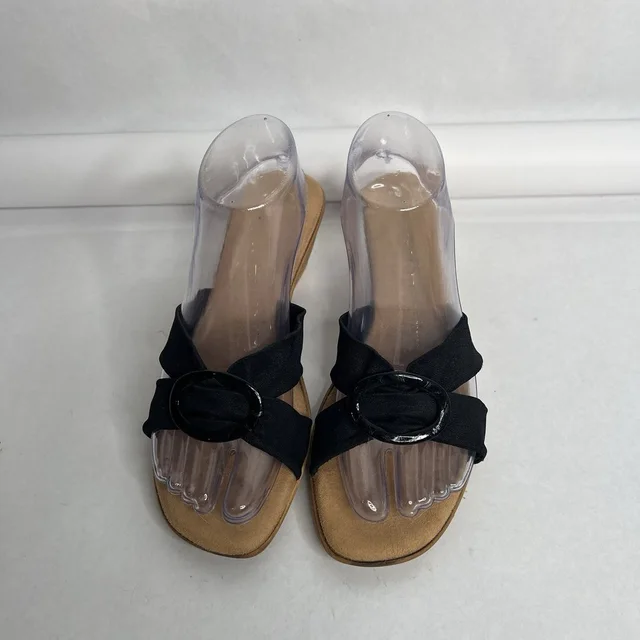 Damiani 's Sadie Italian Cork Wedge Sandals Women's Size 9 Black Buckle Fabric in black Nylon from Poshmark