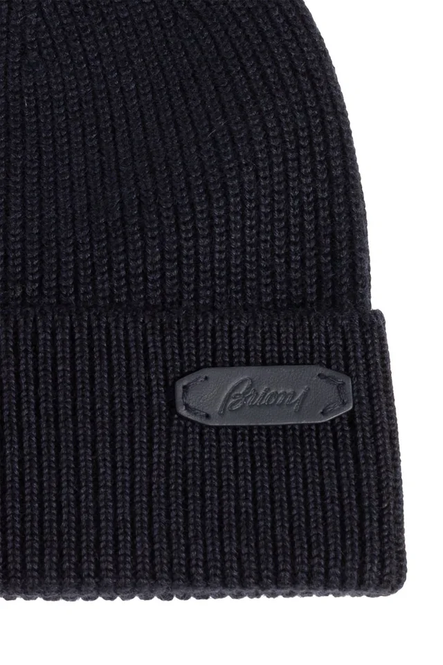 Brioni Ribbed Patch Beanie Hat, photo 3 of 3 from SENSER