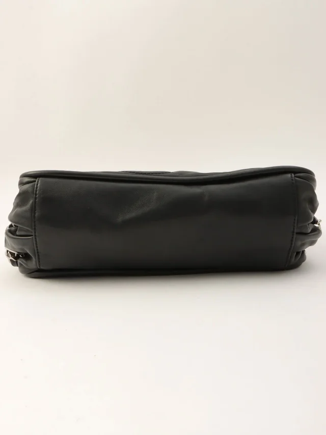 Chanel Around 2007, CC Mark Stitch Chain Shoulder Bag, Black in Black Lambskin from VINTAGE QOO TOKYO, photo 10 of 15