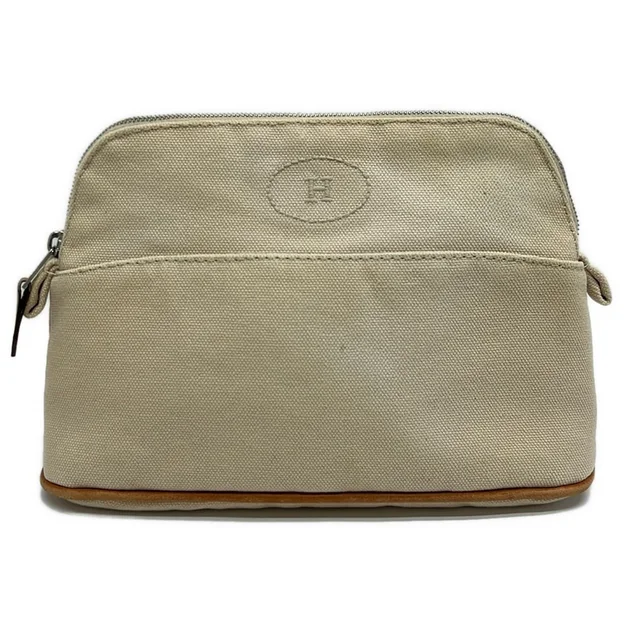 Hermès Pouch Bolide 20 Ivory in White Canvas from The Reluxe