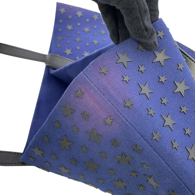 Jimmy Choo Star motif tote bag Navy/Black Canvas Leather in Black Canvas from GALLERY RARE, photo 6 of 15