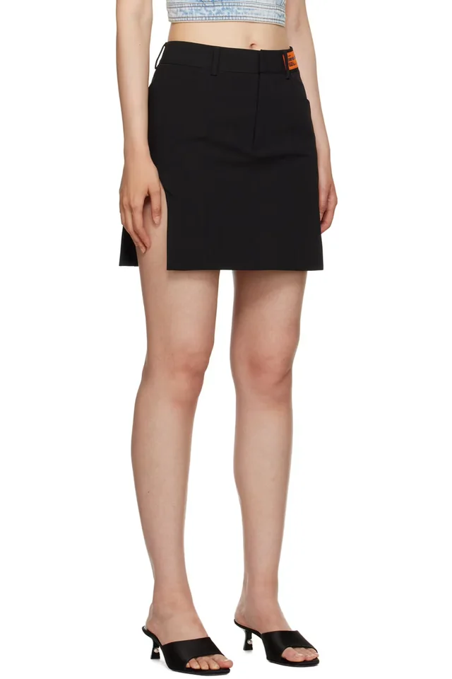 Heron Preston Black Cut Out Miniskirt, photo 2 of 2 from SSENSE