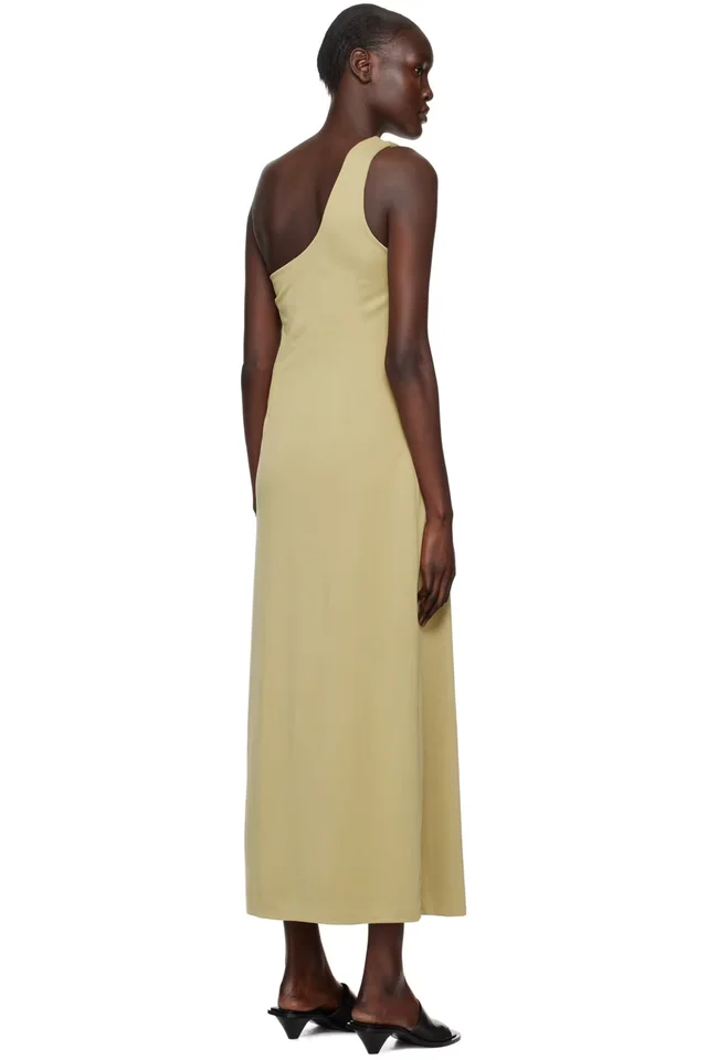 THIRD FORM Khaki Form One Shoulder Midi Dress, photo 3 of 4 from SSENSE