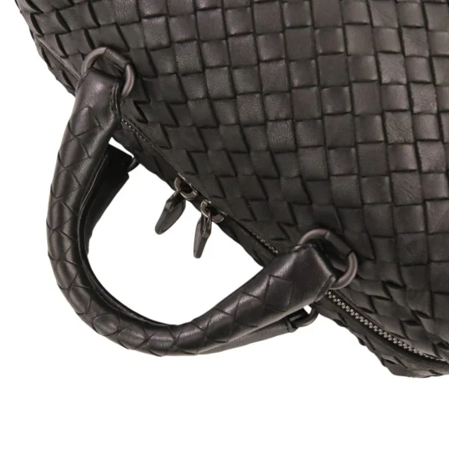 Bottega Veneta Intrecciato Leather Mini Boston Bag in Black Woven leather from LuxUness, photo 6 of 14