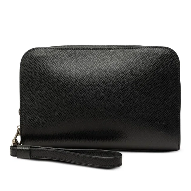 Black Louis Vuitton Taiga Pochette Baikal Clutch Bag in Black Leather from Designer Revival, photo 1 of 1