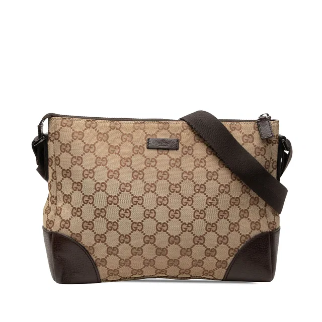 Beige Gucci GG Canvas Crossbody in Beige Canvas from Designer Revival