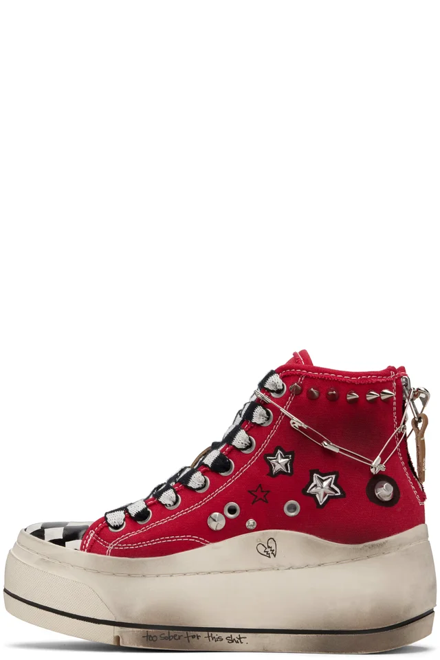 R13 Red Kurt High Top Sneakers, photo 3 of 4 from SSENSE