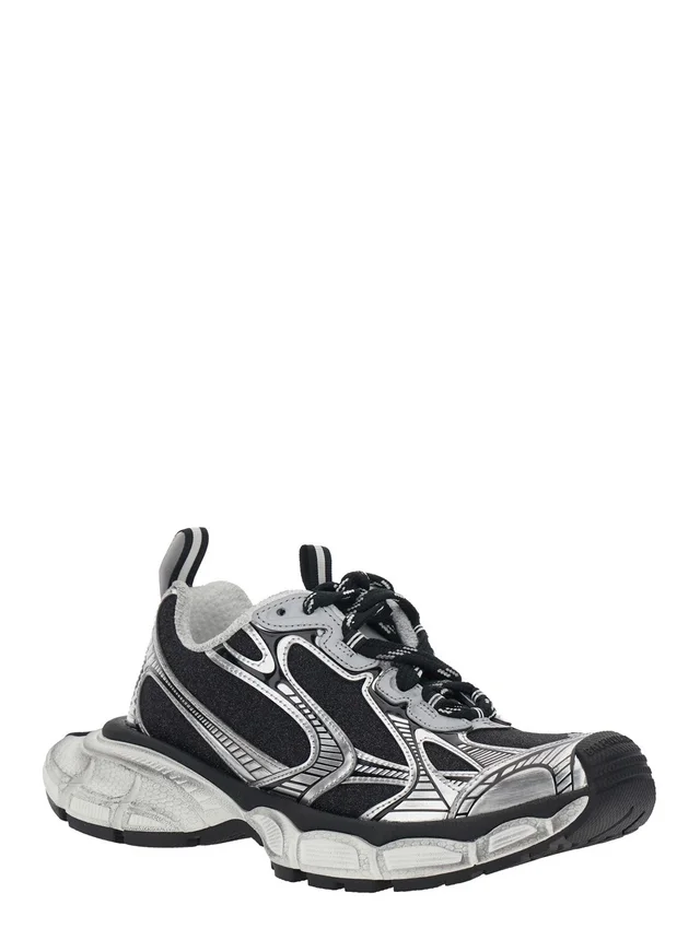 BALENCIAGA Sneakers '3XL' with Logo on the Toe in Metallic Tech Fabric Mix for Women in Grey 55% Polyurethane 45% Polyester, photo 4 of 7 from Gaudenzi Boutique
