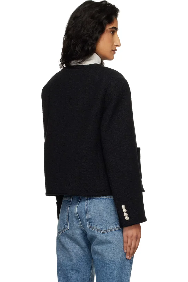 Dunst Black Classic Boucle Tweed Jacket, photo 3 of 4 from SSENSE