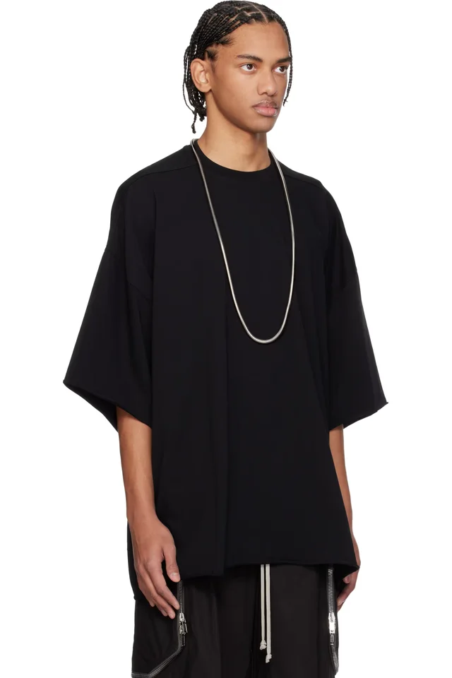 Rick Owens Black Temple Tommy T-shirt, photo 2 of 2 from SSENSE