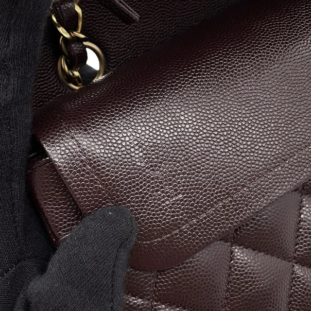 Chanel Matelasse W flap WChainShoulder Bag BrownA01112 Caviar Leather Size 25 in Caviar leather from GALLERY RARE, photo 7 of 7