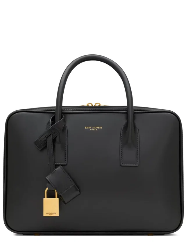 Saint Laurent Top Handle Bag — Black Leather in Black Leather from HEWI