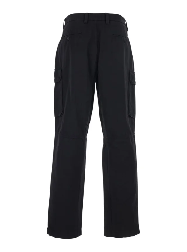 C.p. company Black Cargo Pants with Logo Plate on the Side and Two Front Cargo Pockets In Cotton for Men in Black 100% Cotton, photo 3 of 6 from Gaudenzi Boutique