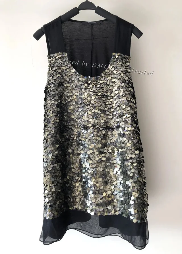 Givenchy Sequined Sleeveless Top in Silver in gray|silver from Grailed