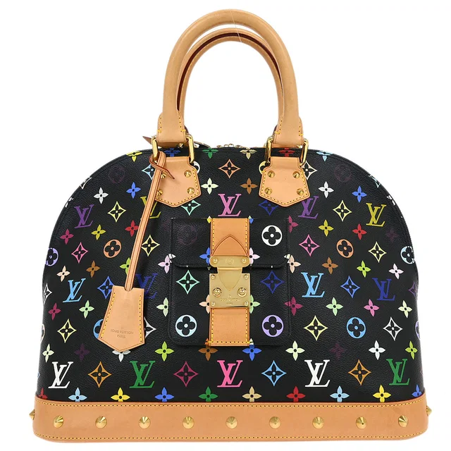 Louis Vuitton Black Monogram Multicolor Alma GM Handbag M40442 in Black Canvas from AMORE Vintage Tokyo