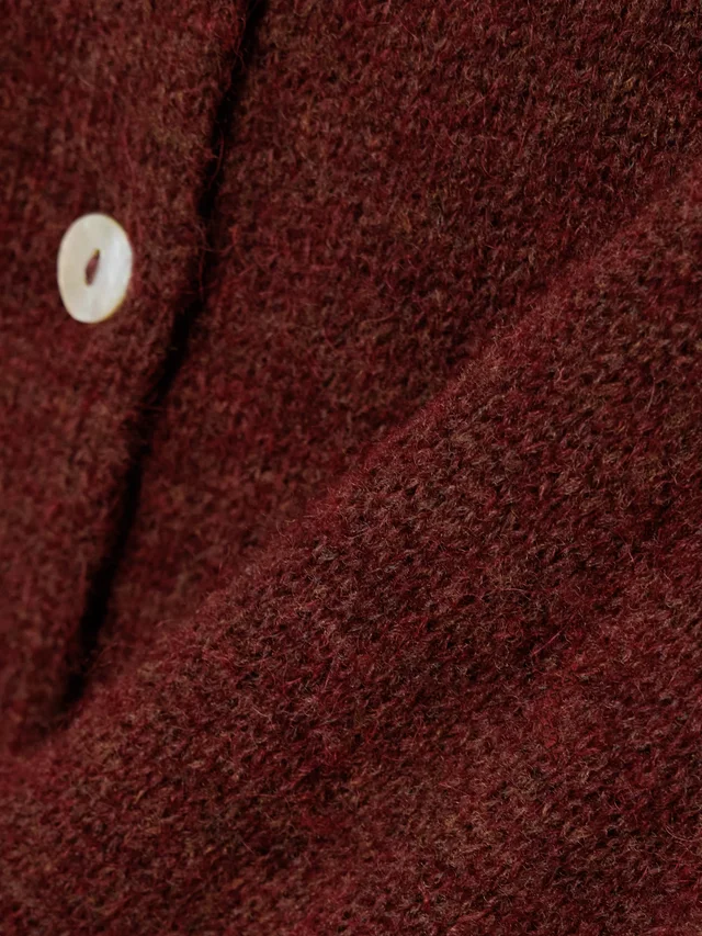 DÔEN Petra knitted cardigan in burgundy 35% Polyamide 33% Alpaca wool 32% Merino Wool, photo 4 of 4 from NET-A-PORTER (Canada)