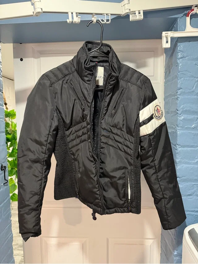 Moncler Black Ski Snow Jacket With White Arm Stripe in black|white from Poshmark, photo 1 of 1