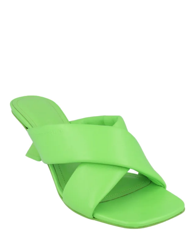 Salvatore Ferragamo Aldura Heel Sandals in green, photo 2 of 6 from ShopSimon