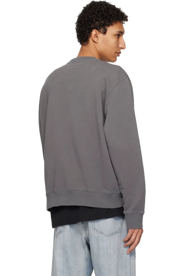 MM6 Maison Margiela Gray Utility Pocket Sweatshirt, photo 3 of 4 from SSENSE