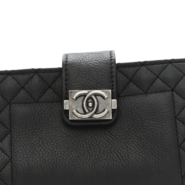 Chanel Boy Reverso Mini Pochette Black in Black Calfskin from FASHIONPHILE, photo 9 of 12
