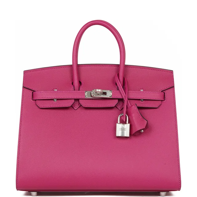 Hermès Birkin Sellier 25 Rose Pourpre Veau Madame Palladium Hardware in Pink Calfskin from Madison Avenue Couture