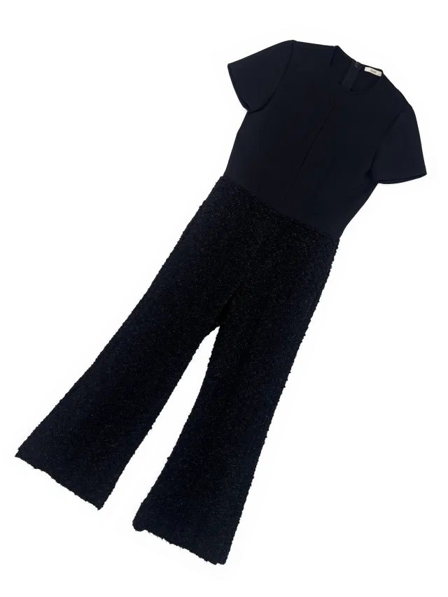 Celine black boucle jumpsuit in Black Silk from James Veloria