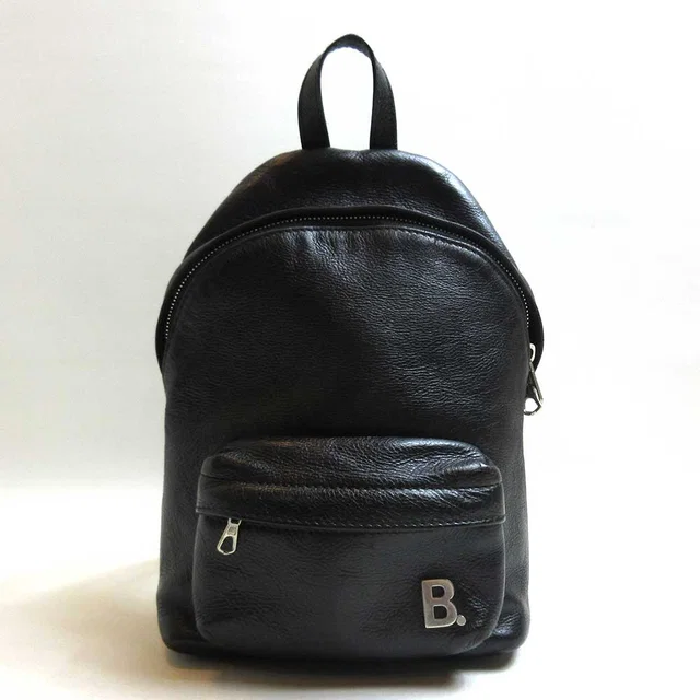 Balenciaga Leather Backpack Black 580026 in Black Leather from LuxUness
