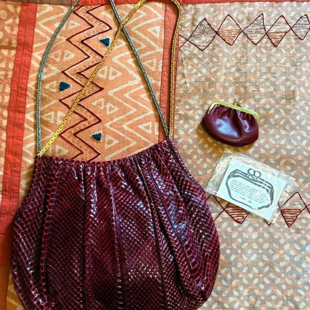 Judith Leiber Women's Bag - Burgundy/Red in red from Depop, photo 1 of 1