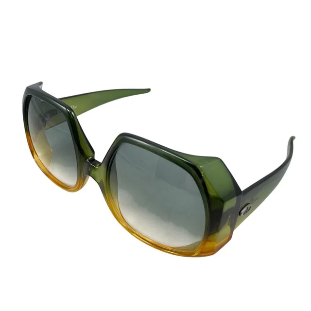 Dior Sunglasses Vintage Oversized Green Yellow Gradient Optil Eyewear in Green from The Reluxe
