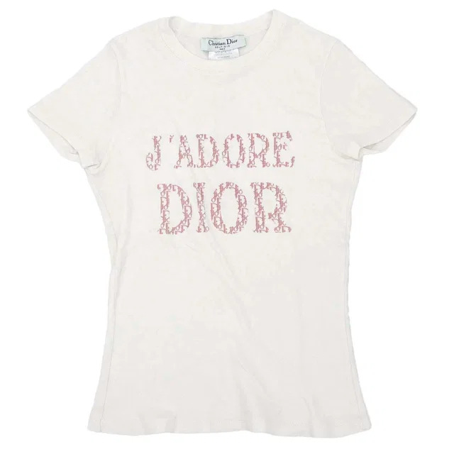 Dior 2004 Short Sleeve T-shirt Top Trotter White #38 in White from AMORE Vintage Tokyo