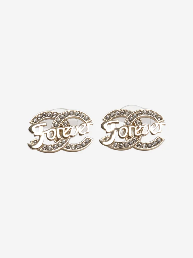 Chanel Gold CC forever stud earrings in Gold from Sign of the Times