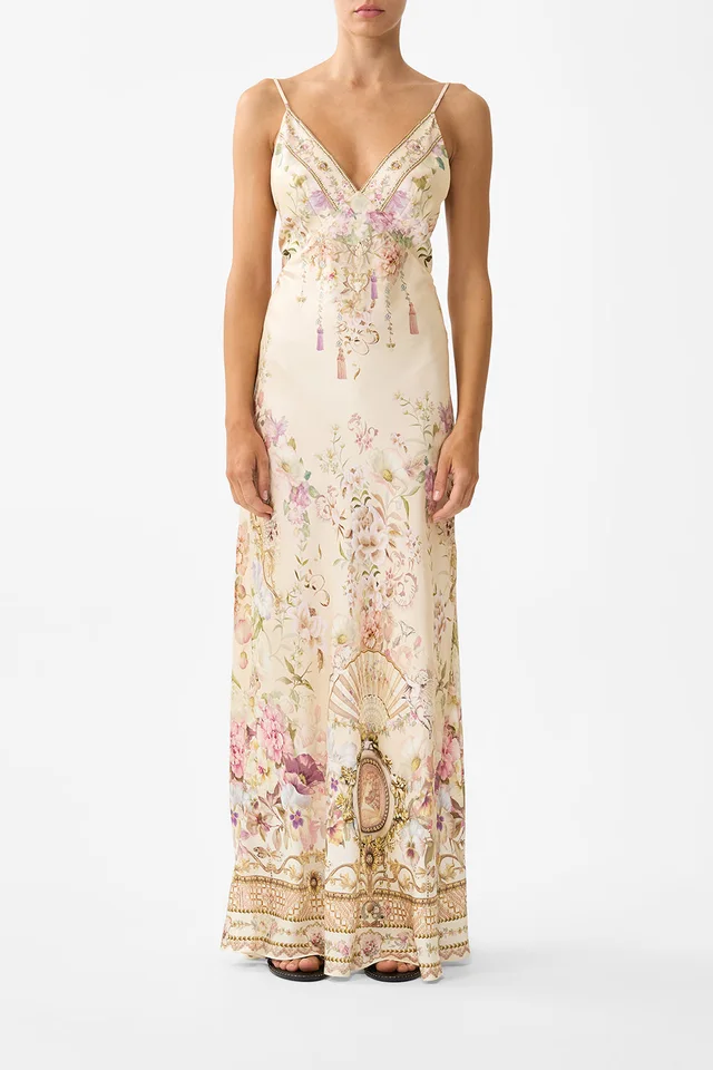 Camilla eBoutique V NECK FULL LENGTH BIAS SLIP DRESS ADORNED IN ARANJUEZ from CAMILLA, photo 1 of 1