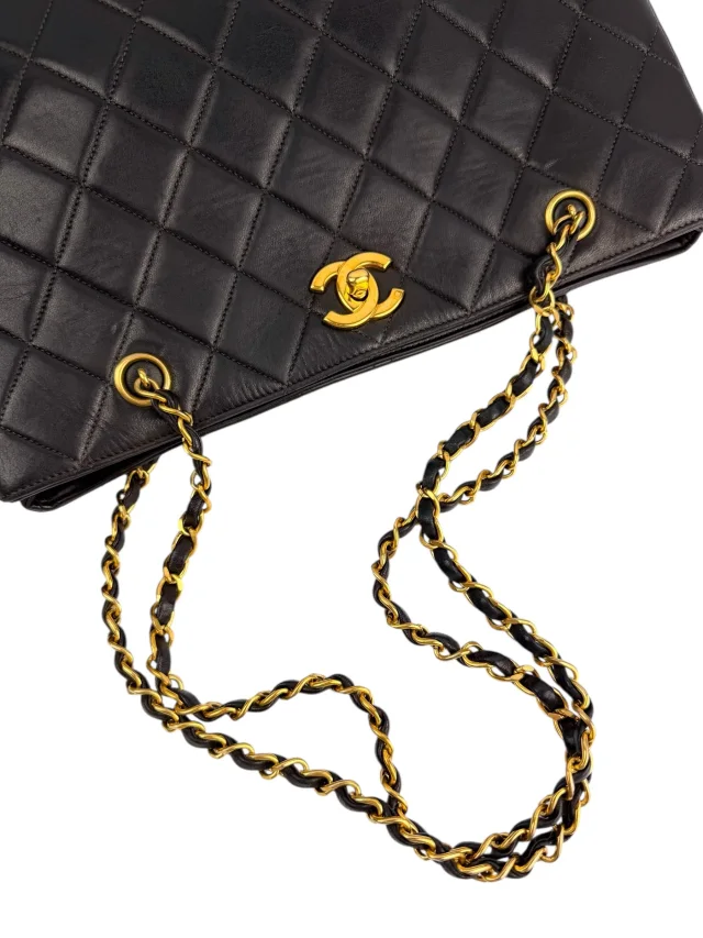 Chanel Vintage Black Lambskin Quilted Tote in Black Lambskin from Season 2 Consign, photo 1 of 1