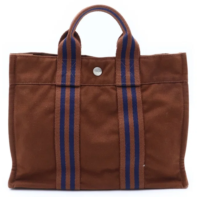 Hermès Fourre Tout PM Canvas Tote Handbag Brown in Brown Canvas from The Reluxe