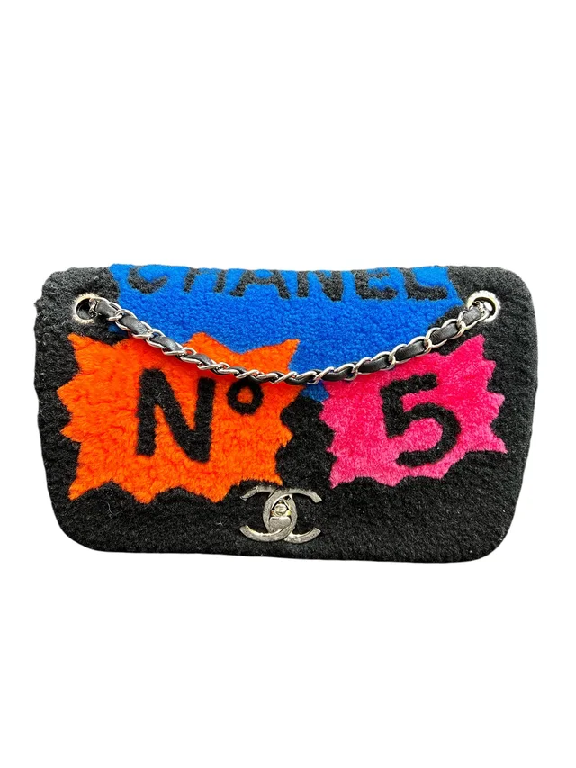 Chanel Comic Shearling Flap Medium SHW from Luxury Promise