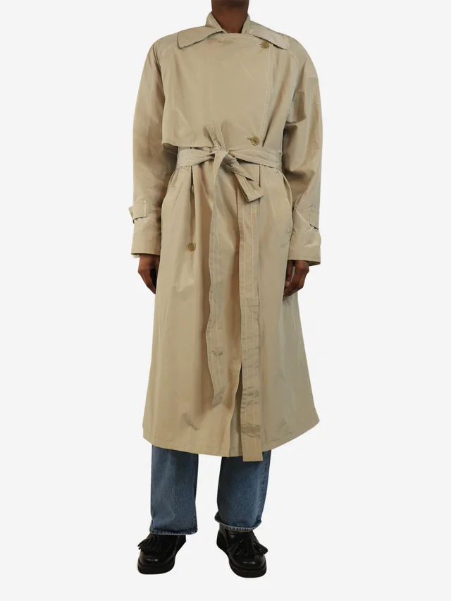 Acne Studios Neutral belted nylon trench - size UK 4 in Nylon from Sign of the Times