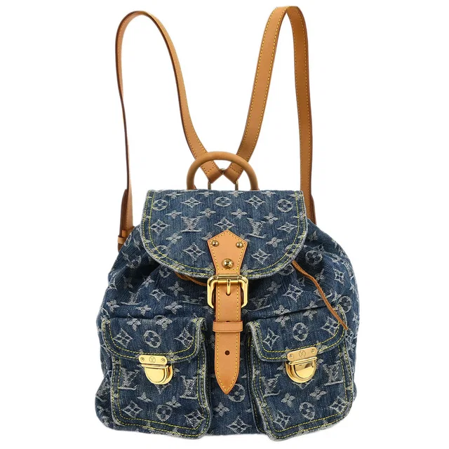 Louis Vuitton 2006 Blue Monogram Denim Sac a Dos GM Backpack M95056 in Blue Denim from AMORE Vintage Tokyo