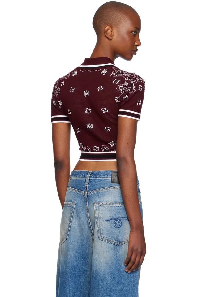 AMIRI Burgundy MA Bandana Polo, photo 3 of 4 from SSENSE