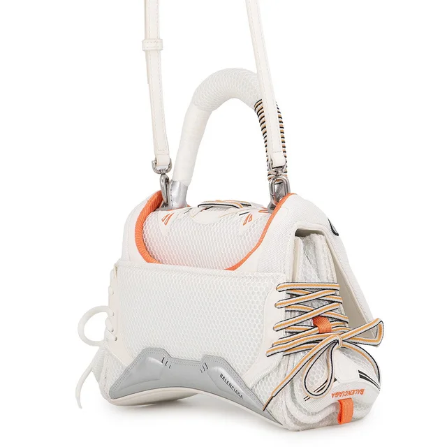Balenciaga Sneakers Head Top Handle 2-Way Shoulder Bag White/Orange/Black661723 Mesh Leather in White Leather from GALLERY RARE, photo 2 of 3