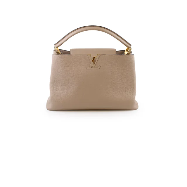 Louis Vuitton Capucine MM Beige in Beige Leather from The Purse Affair