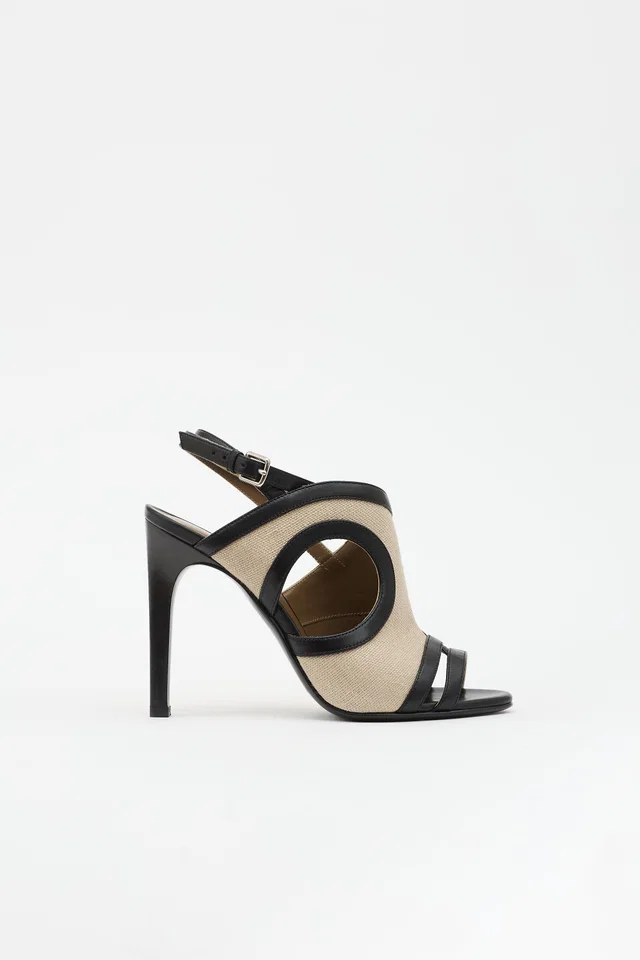Hermès Leather & Canvas Rafaella Sandal in Canvas from VSP Consignment